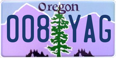 OR license plate 008YAG