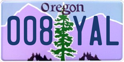 OR license plate 008YAL