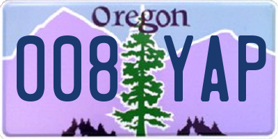 OR license plate 008YAP