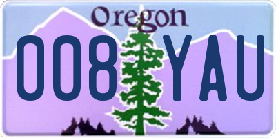 OR license plate 008YAU