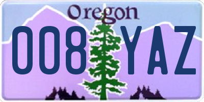 OR license plate 008YAZ