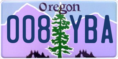 OR license plate 008YBA