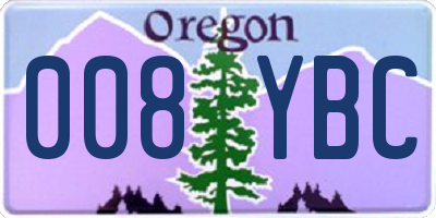 OR license plate 008YBC