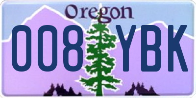 OR license plate 008YBK