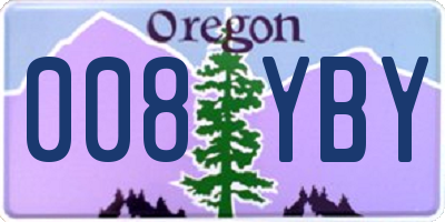 OR license plate 008YBY