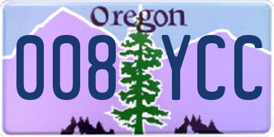 OR license plate 008YCC