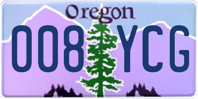 OR license plate 008YCG