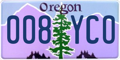 OR license plate 008YCO