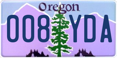 OR license plate 008YDA