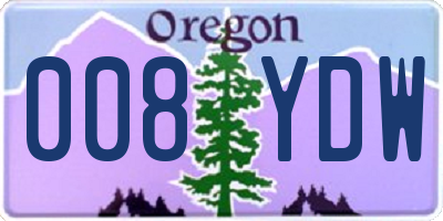 OR license plate 008YDW