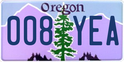 OR license plate 008YEA