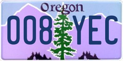 OR license plate 008YEC