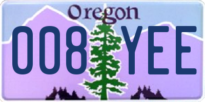 OR license plate 008YEE