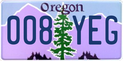 OR license plate 008YEG