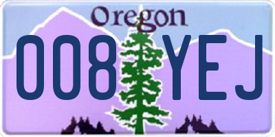 OR license plate 008YEJ