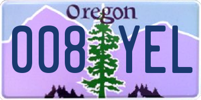 OR license plate 008YEL