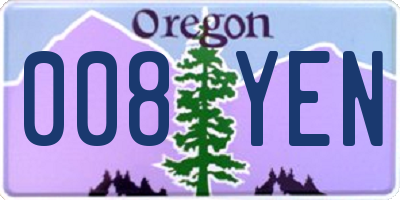 OR license plate 008YEN