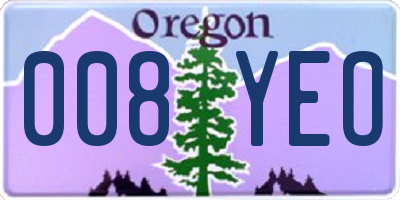 OR license plate 008YEO