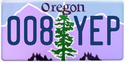 OR license plate 008YEP