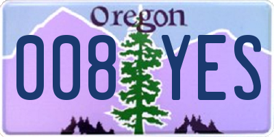 OR license plate 008YES