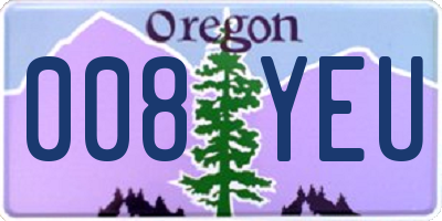 OR license plate 008YEU
