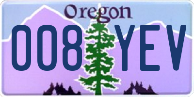 OR license plate 008YEV