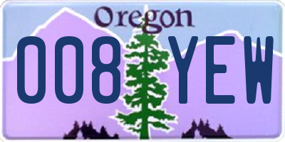 OR license plate 008YEW