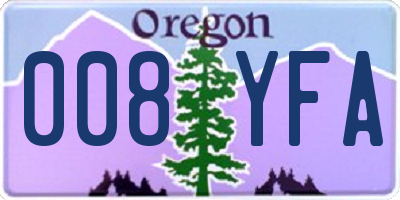 OR license plate 008YFA