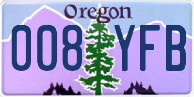 OR license plate 008YFB