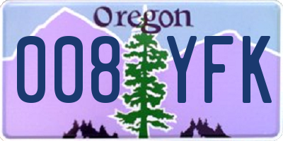OR license plate 008YFK