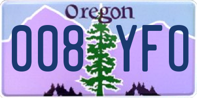 OR license plate 008YFO