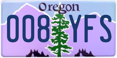 OR license plate 008YFS