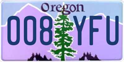 OR license plate 008YFU