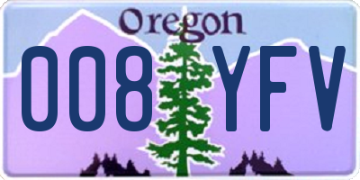 OR license plate 008YFV