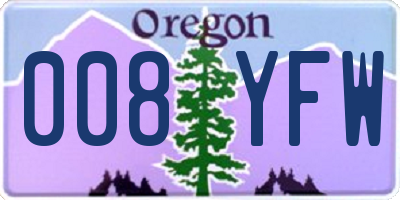OR license plate 008YFW