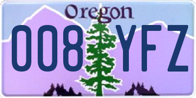 OR license plate 008YFZ