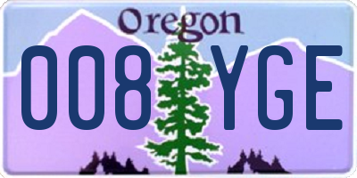 OR license plate 008YGE