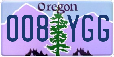 OR license plate 008YGG