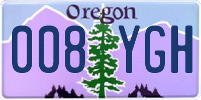 OR license plate 008YGH