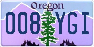 OR license plate 008YGI