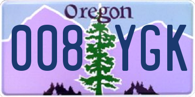 OR license plate 008YGK