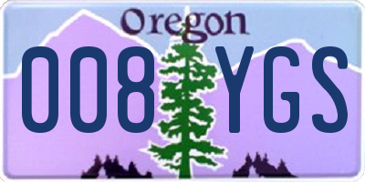 OR license plate 008YGS