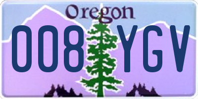 OR license plate 008YGV