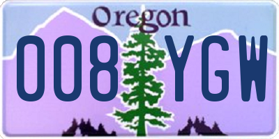 OR license plate 008YGW