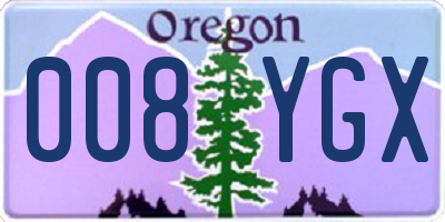 OR license plate 008YGX