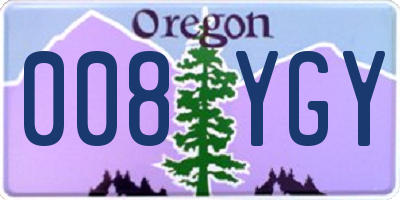 OR license plate 008YGY