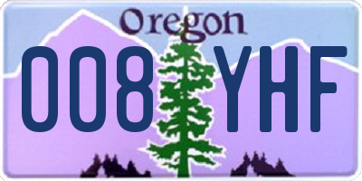 OR license plate 008YHF