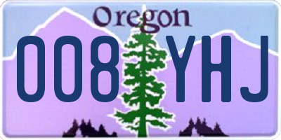 OR license plate 008YHJ