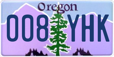 OR license plate 008YHK
