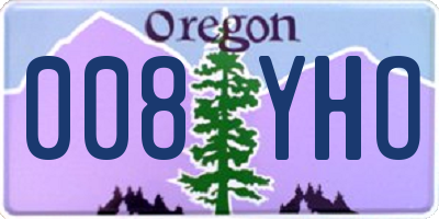 OR license plate 008YHO